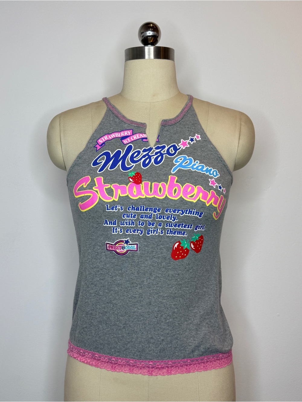 Mezzo Piano grey strawberry tank